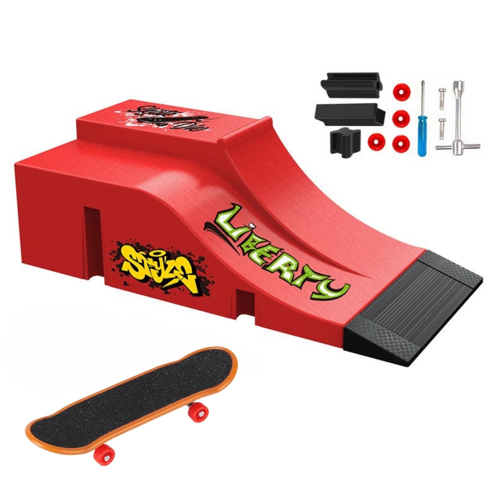 Skate Dedos y Rampa, Mini Fingerboard Park Kit Tech Deck Finger Skate Juego de Tech Deck Finger Skate con Rampa y Otros Accesorios, para Niños y Niñas Regalo (E) — view 10
