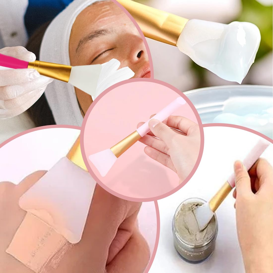 6 PCS Pennello Maschera Silicone, Professionale Pennello Maschera, Pennello Maschera, Maschera Strumento di Bellezza Morbido Pennelli per Maschera Occhi DIY