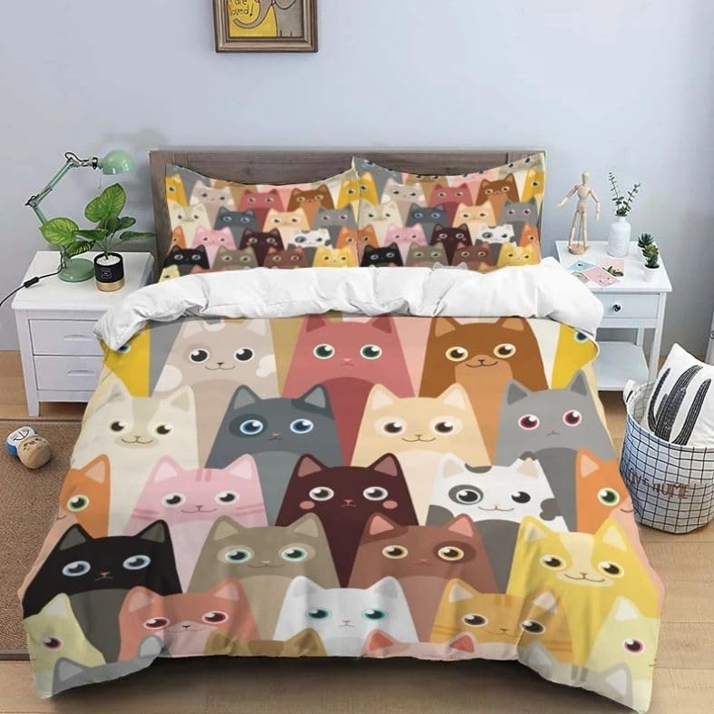 Funda nórdica cama 90 dibujos animados microfibra suave 110g/㎡ con almohada 50x75
