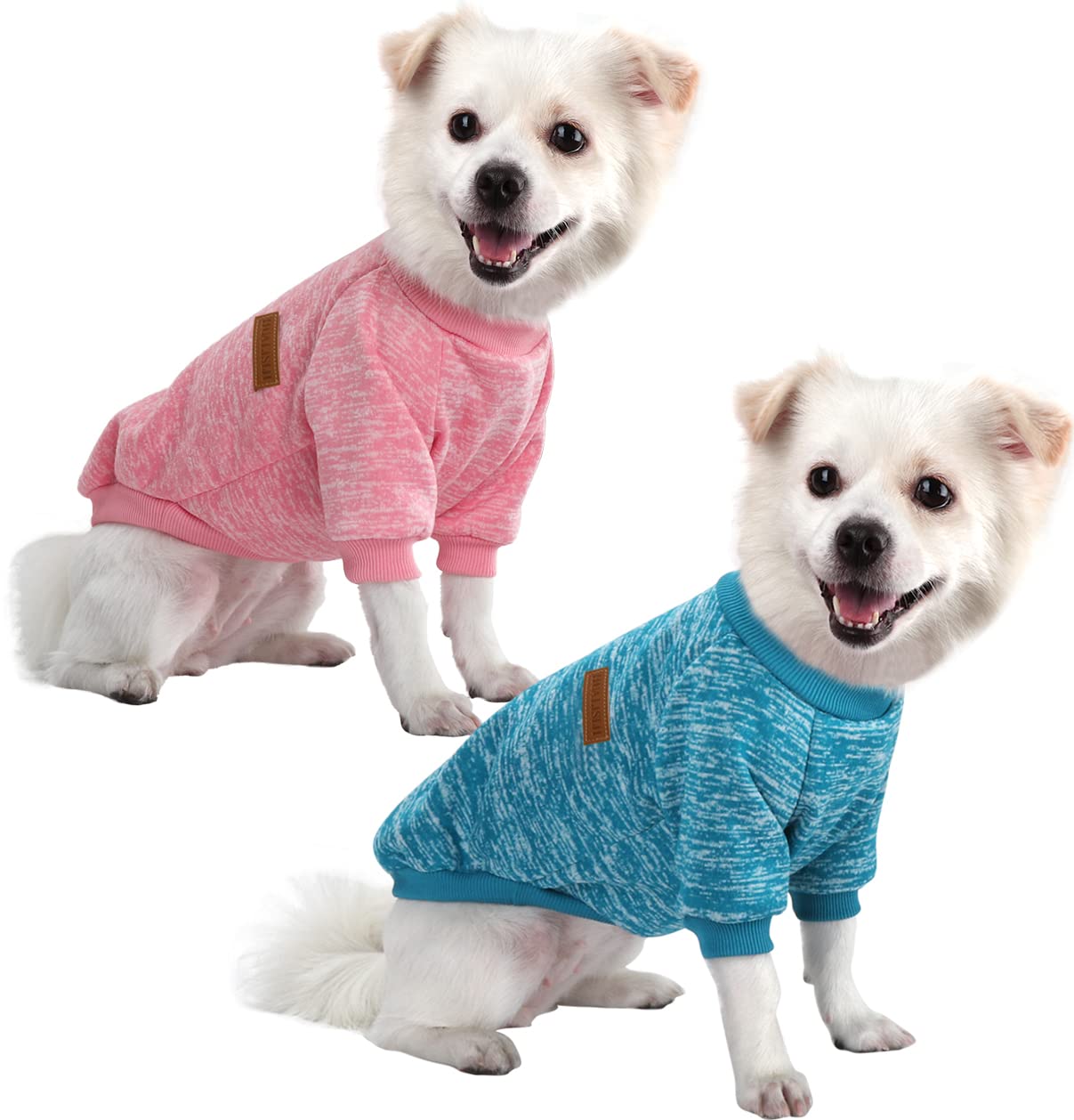Jersey Perro Pequeño Sudaderas para Perros Jersey Chihuahua Jersey Gato, Es un Tejido Bastante Cómodo, Suave y Cálido para el Animal y Fácil de Poner (Azul+Morado,M) — view 15