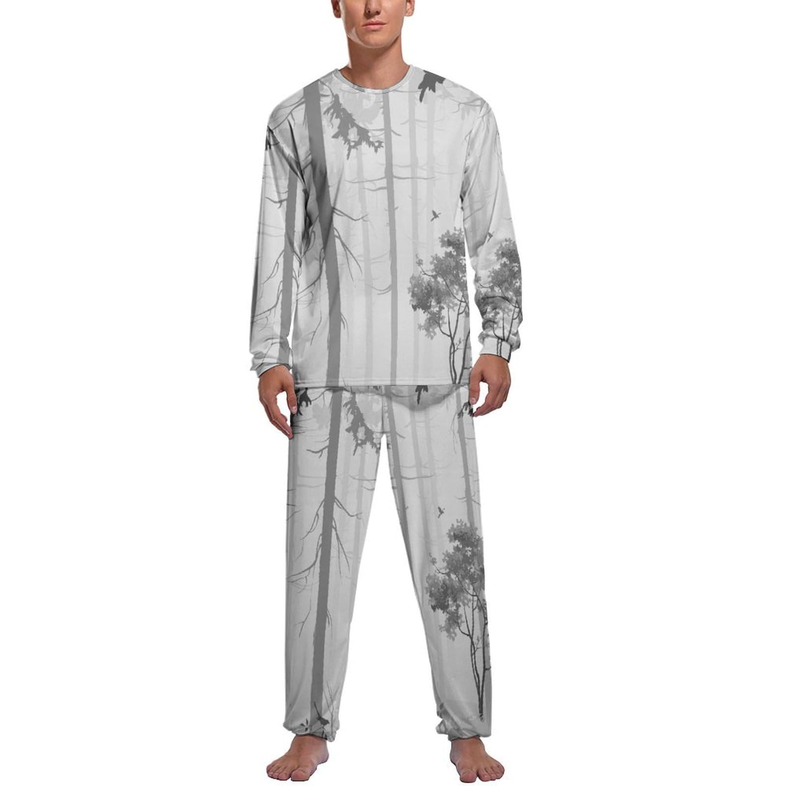 Pyjama Homme Forêt Ensemble Haut et Bas Manche Longue Coton Doux - 6