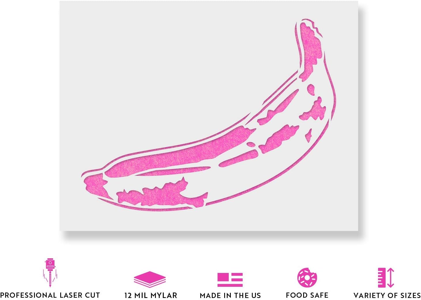 Banana Stencil - Perfect for Capturing The Beauty of Nature in Art, Large Banana Stencils