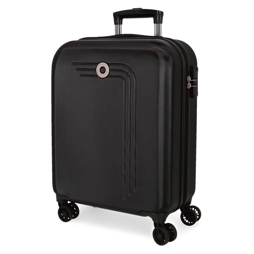 MOVOM Riga, Maleta De Cabina Rígida 55cm Unisex Adulto, Negro (Black), Media