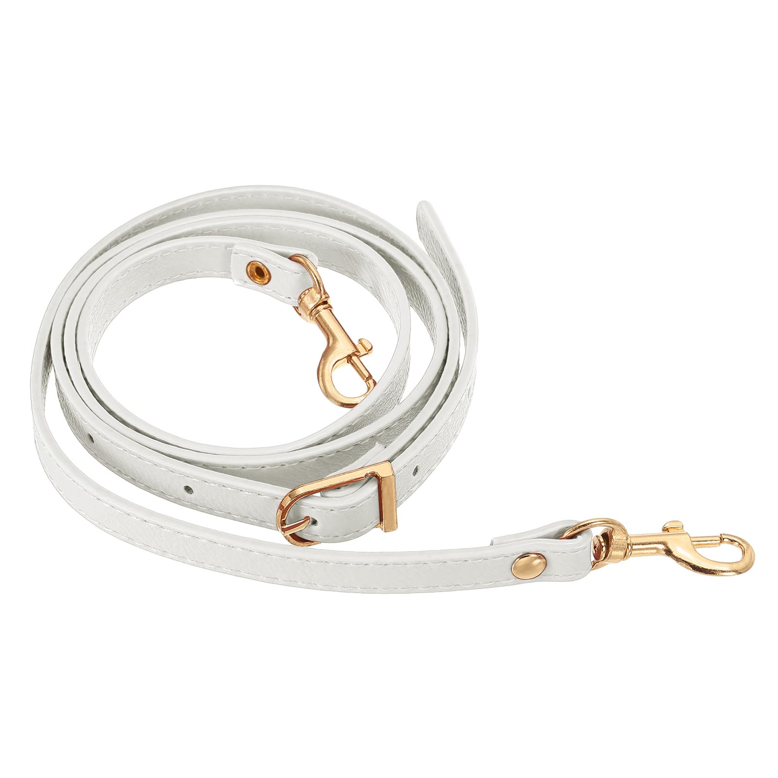 PATIKIL Leather Purse Strap Replacement 47 Inch, PU Adjustable Shoulder Crossbody Replacement Strap with Gold Hardware, White