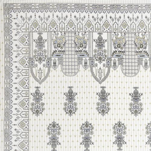 Image of 240 TC 100% Cotton Bedsheet for Double Bed King Size with 2 Pillow Covers | Breathable & Super Soft Rajasthani Sanganeri Jaipuri Printed Bed Sheet -108 * 108 Inches (Jaipur Guldasta)