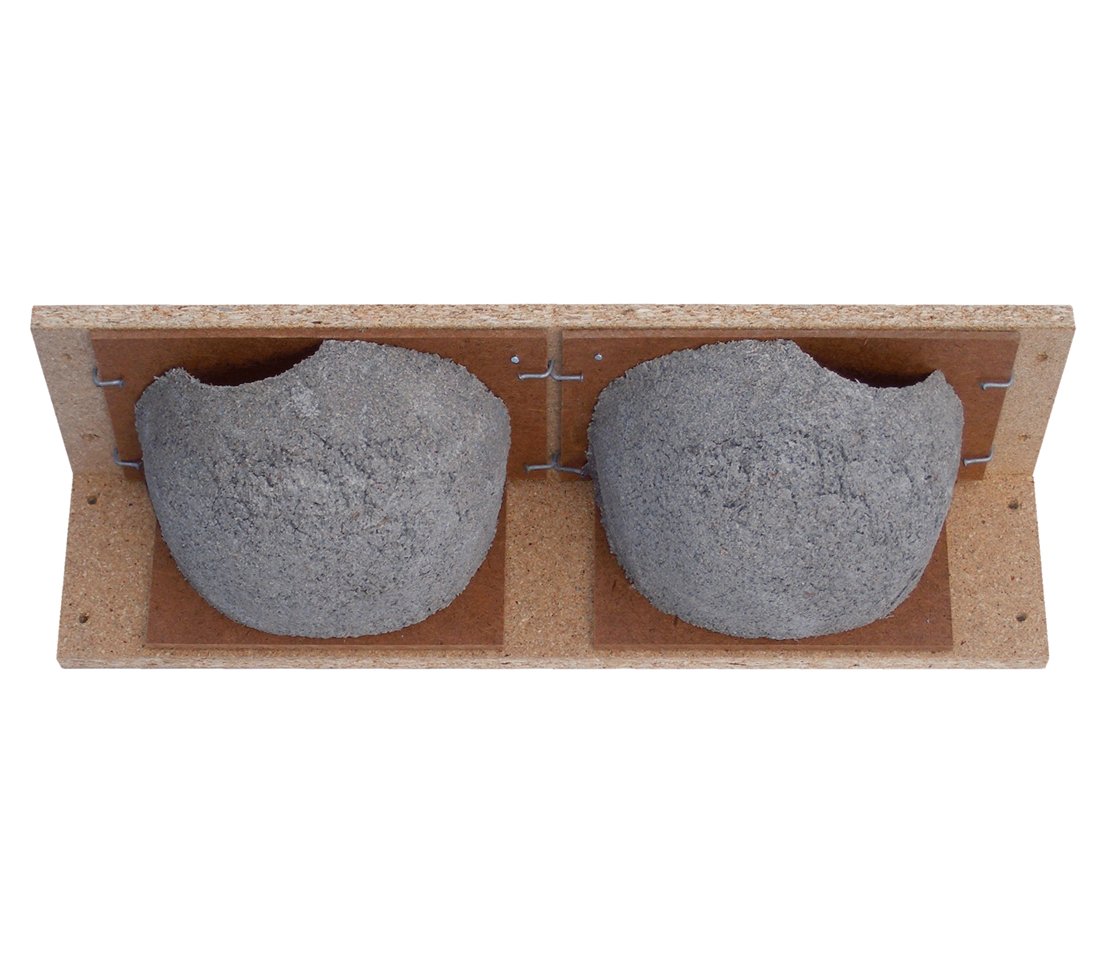 Dehner Natura Nistkasten Mehlschwalben-Doppelnest, ca. 46 x 14 x 11 cm, Holzbeton, Spanplatte