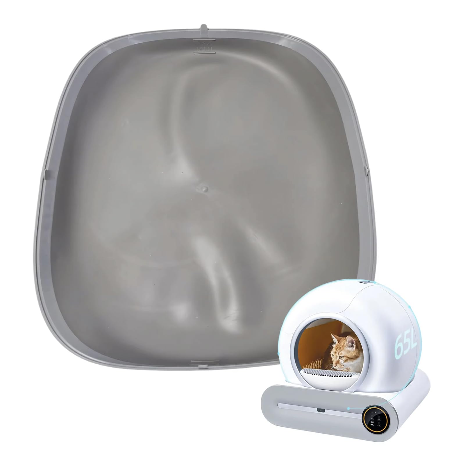 Alfombrilla Arenero Gato, Almohadilla de Silicona para Caja de Arena para Gatos, Alfombra de Caja Mate, Cat Litter Mat Antideslizante, Bandeja Inferior, Flexible - Gris