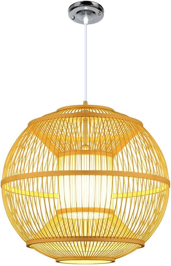Lustre Bohème de Luxe en Rotin Fait Main | Suspension Cage Salon 46cm