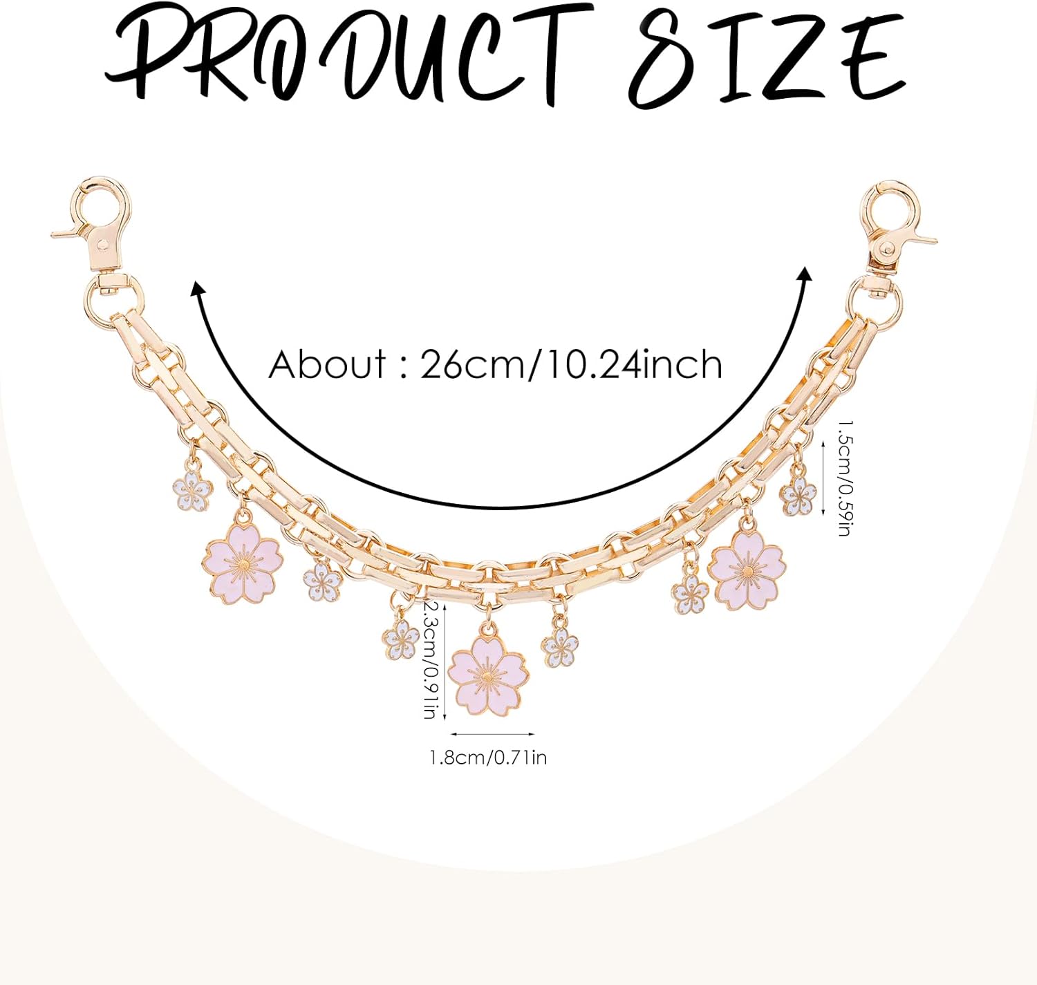 Pearl Chain for Bag Charm - 2Pcs Cherry Bow Handle Straps Metal Replacement Chains for Handbags Purses Shoulder Bags - Image 5