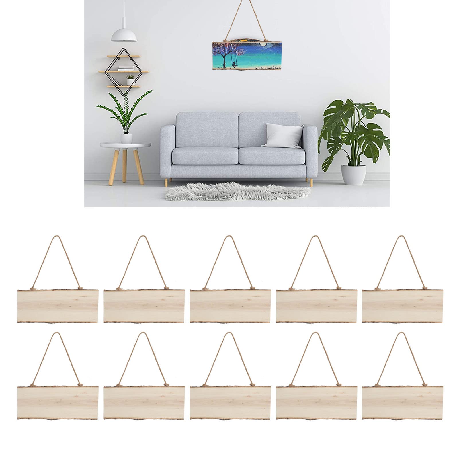 DIY dekoracje wiszące na drzwi, 10 szt. Drewniany znak powitalny wisząca tablica znak malowanie kolorowanka niedokończone okleiny drewniane do ogrodu weselnego 10cm x 25cm