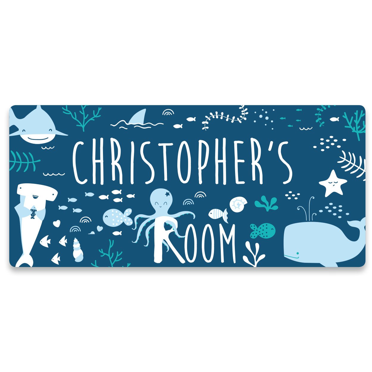 Paper Themes Shark Bedroom Door Sign Personalised For Kids Bedrooms | Personalised Door Signs | (Shark)
