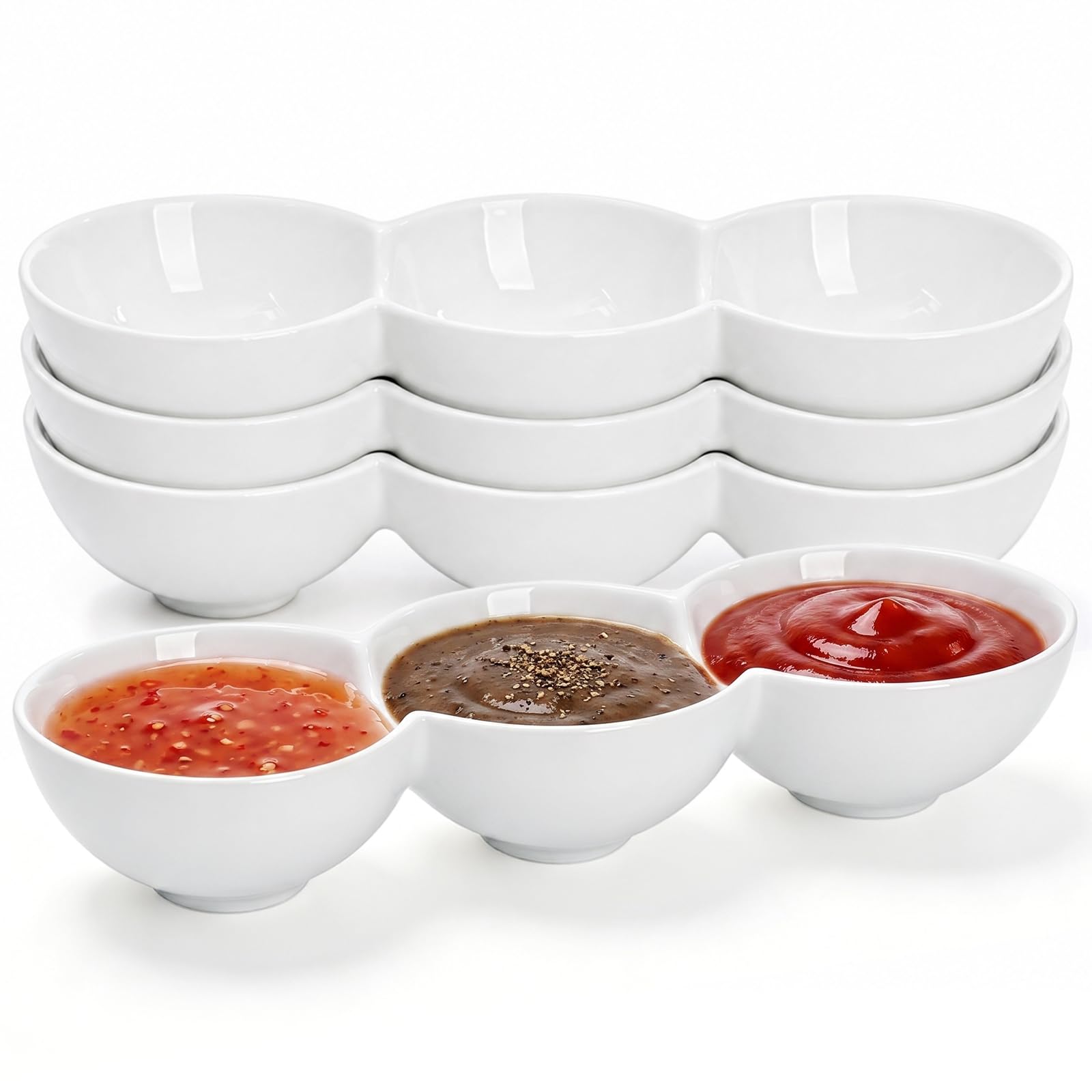 Amazon.com: Yesland 3-Compartment Porcelain Serving Tray Set of 4