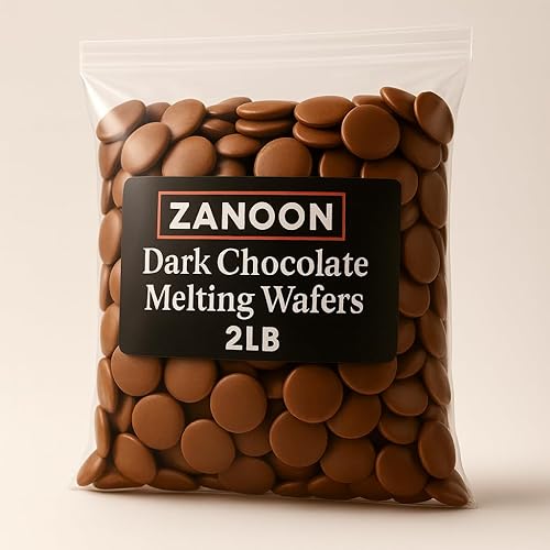 Miniatura 3 de Obleas de chocolate negro para derretir 2 libras, suaves y cremosas, perfectas para moldear, sumergir y fuentes de chocolate, 32 onzas por ZANOON
