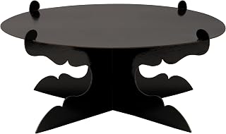 ROSYJUNE 12 Inch Black One-Tier Cardboard Cake Stand - Sturdy Cupcake Tower for Birthday, Wedding, Party Desserts
