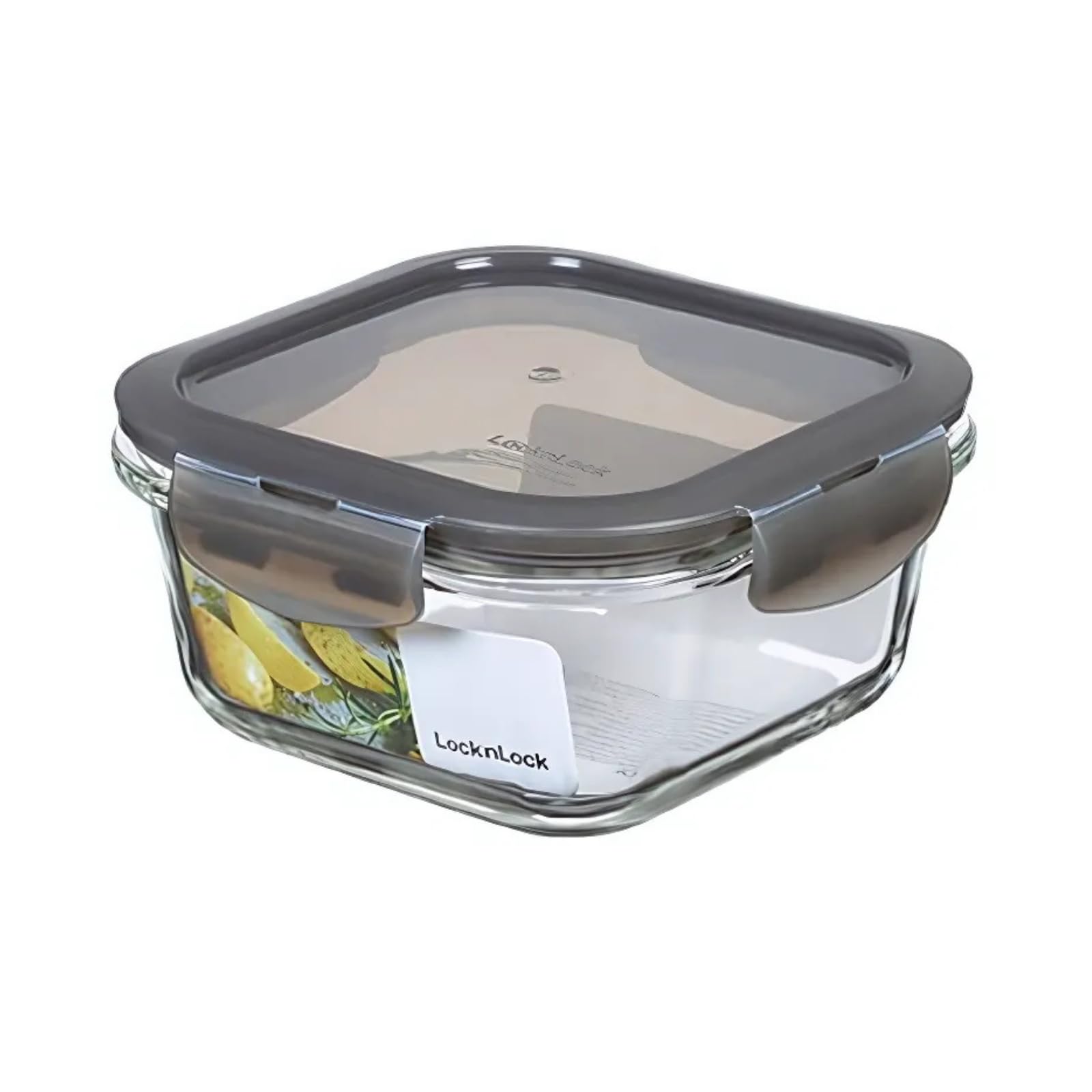 LocknLock OVEN GLASS Frischhaltedosen Glas mit Deckel | 500ml | 14 x 14 x 6,8 cm | Borosilikatglas bis 400°C ofenfest | 100 % luft- und wasserdicht | Spülmaschinenfest | Kühlschrank Organizer