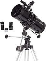Vista 1 de Celestron - PowerSeeker 127EQ Telescopio - Telescopio ecuatorial alemán manual para principiantes - Compacto y portátil - Paquete de software