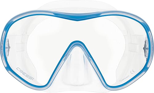 Miniatura 12 de Máscara de buceo Cressi de lente única sin marco para buena visibilidad F-Dual: diseñada en Italia Claro/Negro