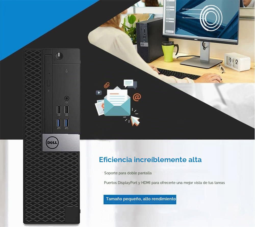 Dell Optiplex 3040 SFF - Ordenador de sobremesa (Intel Core i5-6500, 8 GB de RAM, 256 GB SSD, WiFi, Bluetooth, teclado QWERTY de EE.UU., Windows 11 Pro (reacondicionado)