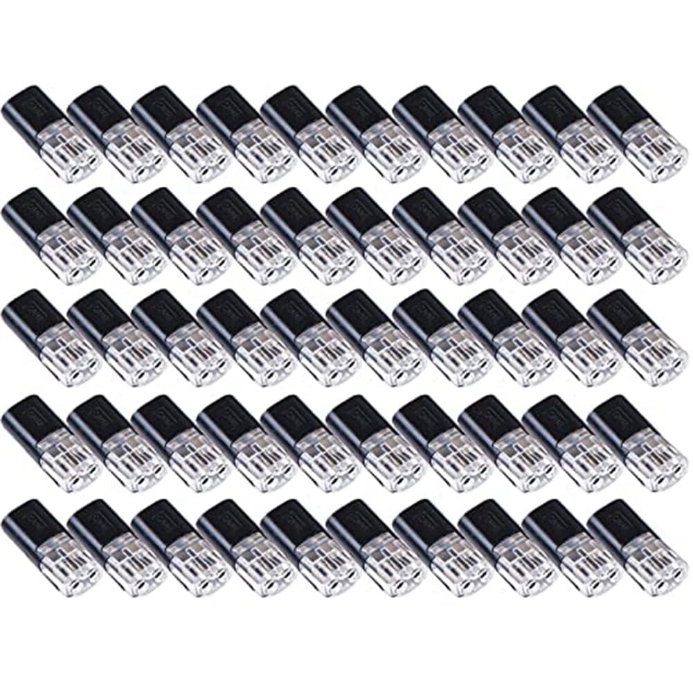 Tuesoa 50PCS Double-Wire Push-in Connector with Locking Buckle,Low Voltage Wire Connectors,No Wire-Stripping Required