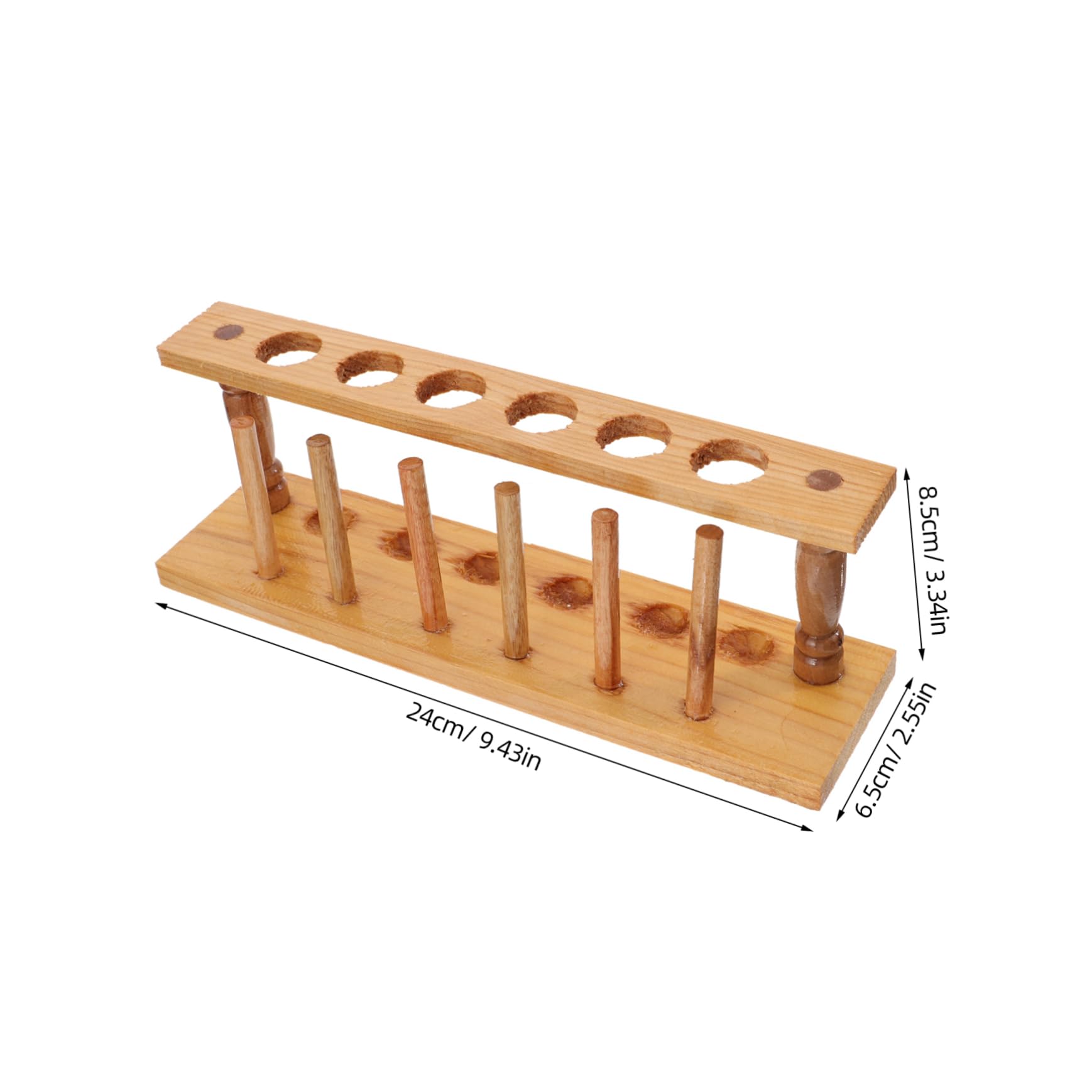CHILDWEET Wooden Test Tube Rack 6 Holes Lab Stand Tube Holder Wall Mount Organizer