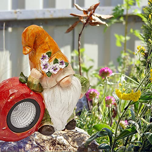 2 Stück Solar-Zwerg-Lichter, Garten-Harz-LED-Strahler für den Außenbereich, Wege, Hof, solarbetrieben, wasserdicht, dekorative Statuen, Figur für Landschaftsdekoration