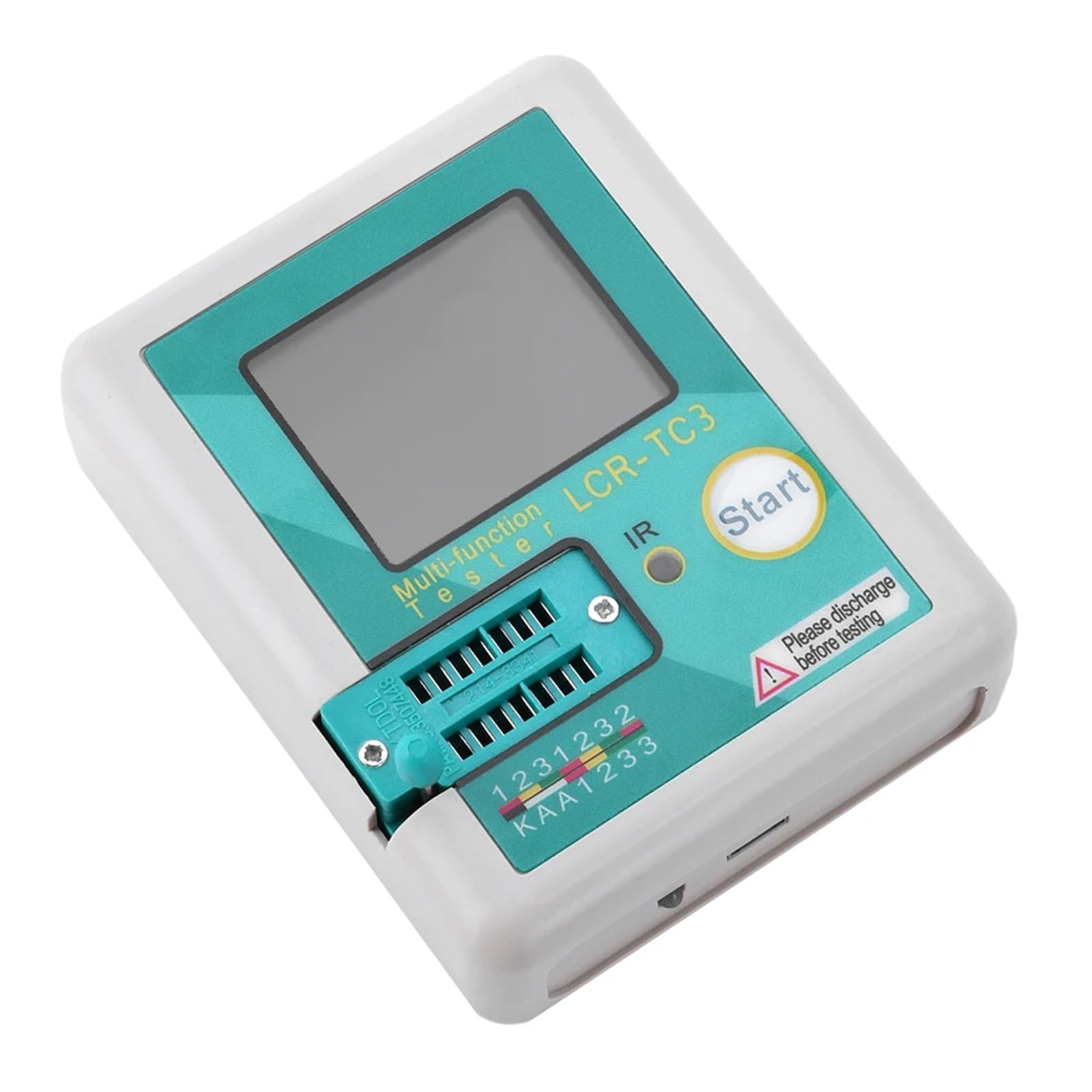 Multimetr cyfrowy, LCR-TC3 Tester tranzystorów TFT LCD Wyświetlacz Multimetr Dioda Trioda Kondensator Rezystor Test Miernik MOSFET NPN PNP Triak MOS Wszechstronne możliwości pomiarowe(LCR-TC3)