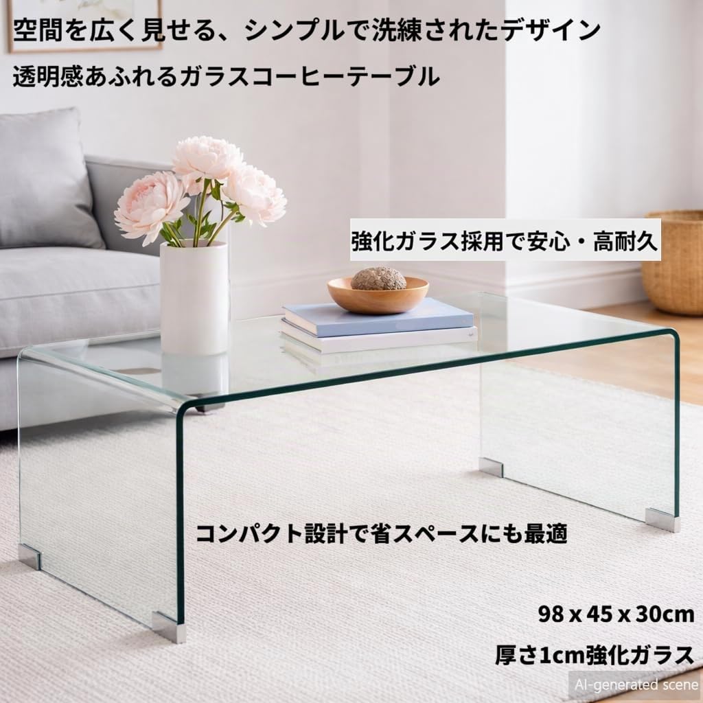 vidaXL Salontafel 98x45x30 cm gehard glas transparant
