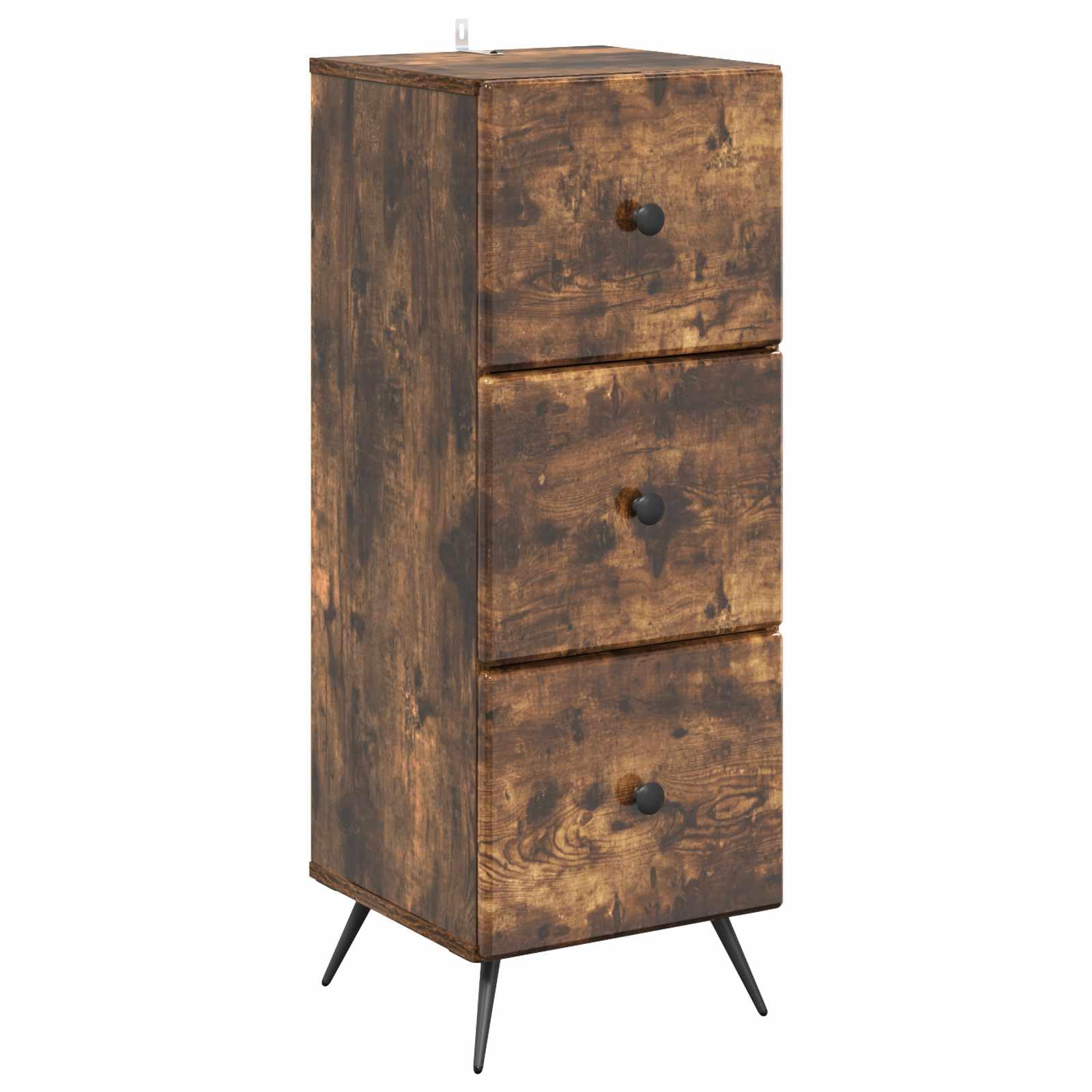 Armoire d'appoint chêne fumé pour organiser le salon