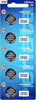 Renata CR1620 Batteries - 3V Lithium Coin Cell 1620 Battery (5 Count)