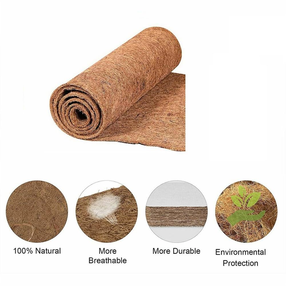 3 rollos de alfombra de reptil de fibra de coco natural para terrario de 23.6 x 15.7 pulgadas, alfombrilla de coco para jaula de lagarto de reptiles, forro de fibra de coco, ropa de cama de