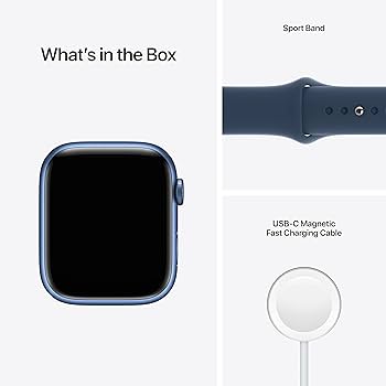 Amazon.com: Apple Watch Series 7 (GPS, 45MM) - Blue Aluminum