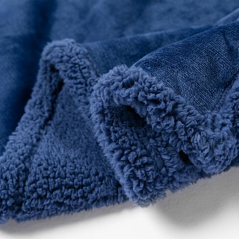 Waterproof Dog Blanket Navy Dark Cat Throw Blanket for Couch Bed Cover Reversible Fluffy Jacquard Fleece Bed Mat Cover Puppy Leakproof Blankets Washable Cover -Navy,XL - Image 4