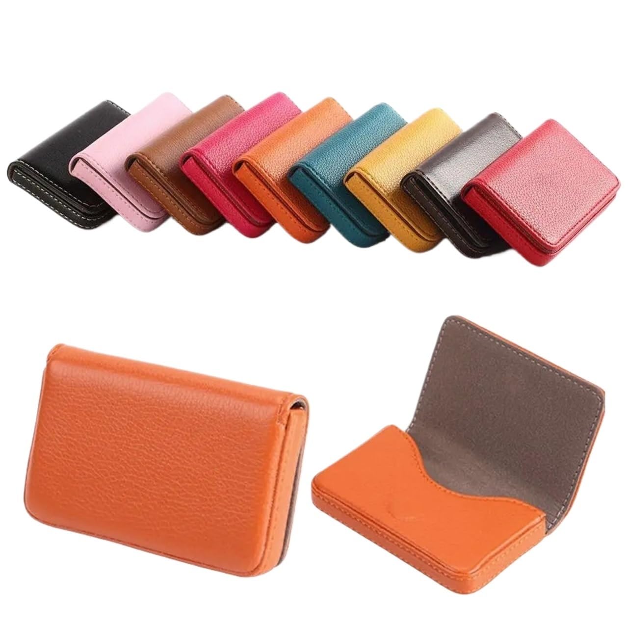 Vaeltor Women's Coffee 6Pcs Men Business Card Holder Wallet Businessman Style Credit Holder Coin Purse(Coffee)
