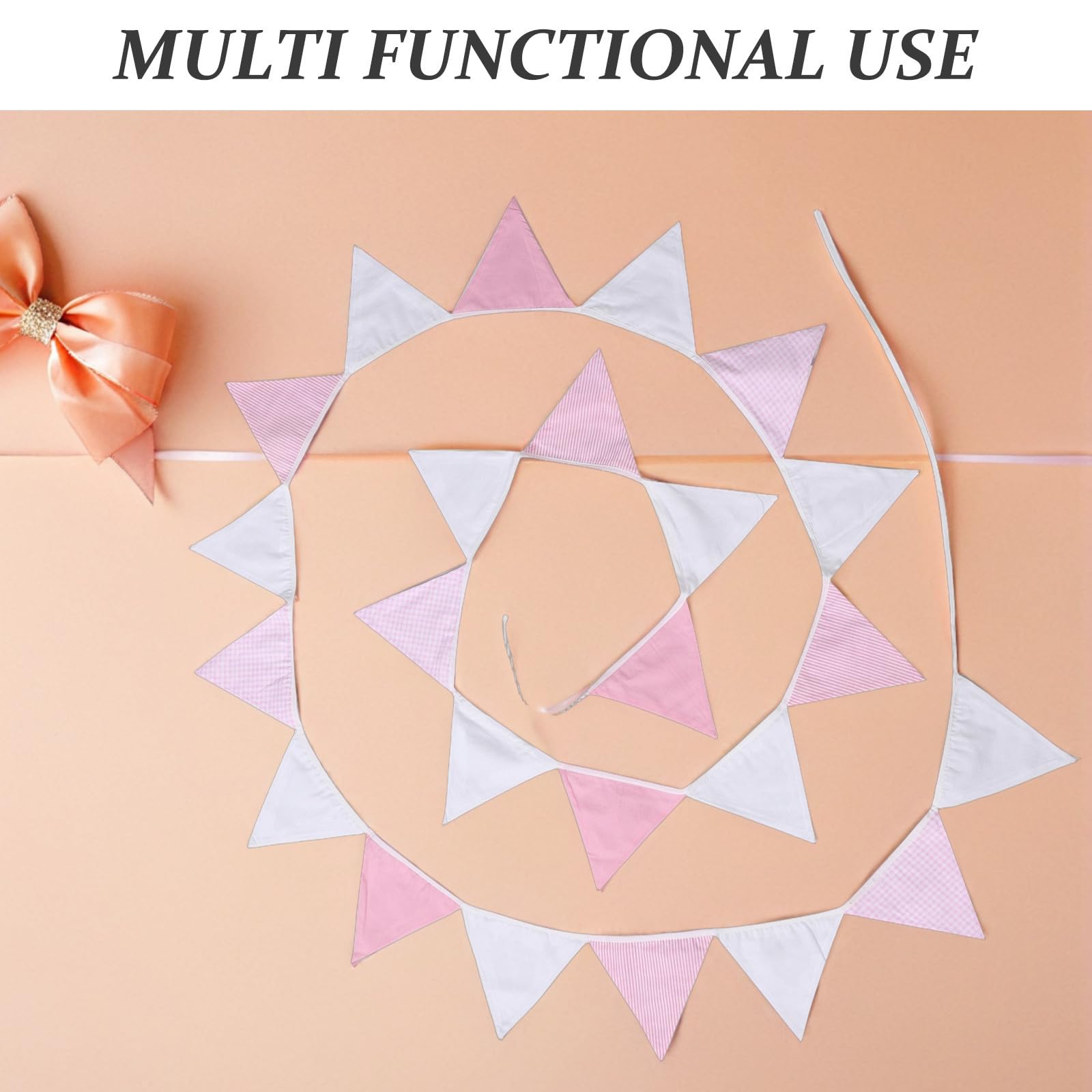 Gadpiparty Guirnalda de Banderines Triangulares de Algodón Reutilizables para Bodas y Fiestas Infantiles Instalación Fácil y Diseño Encantador