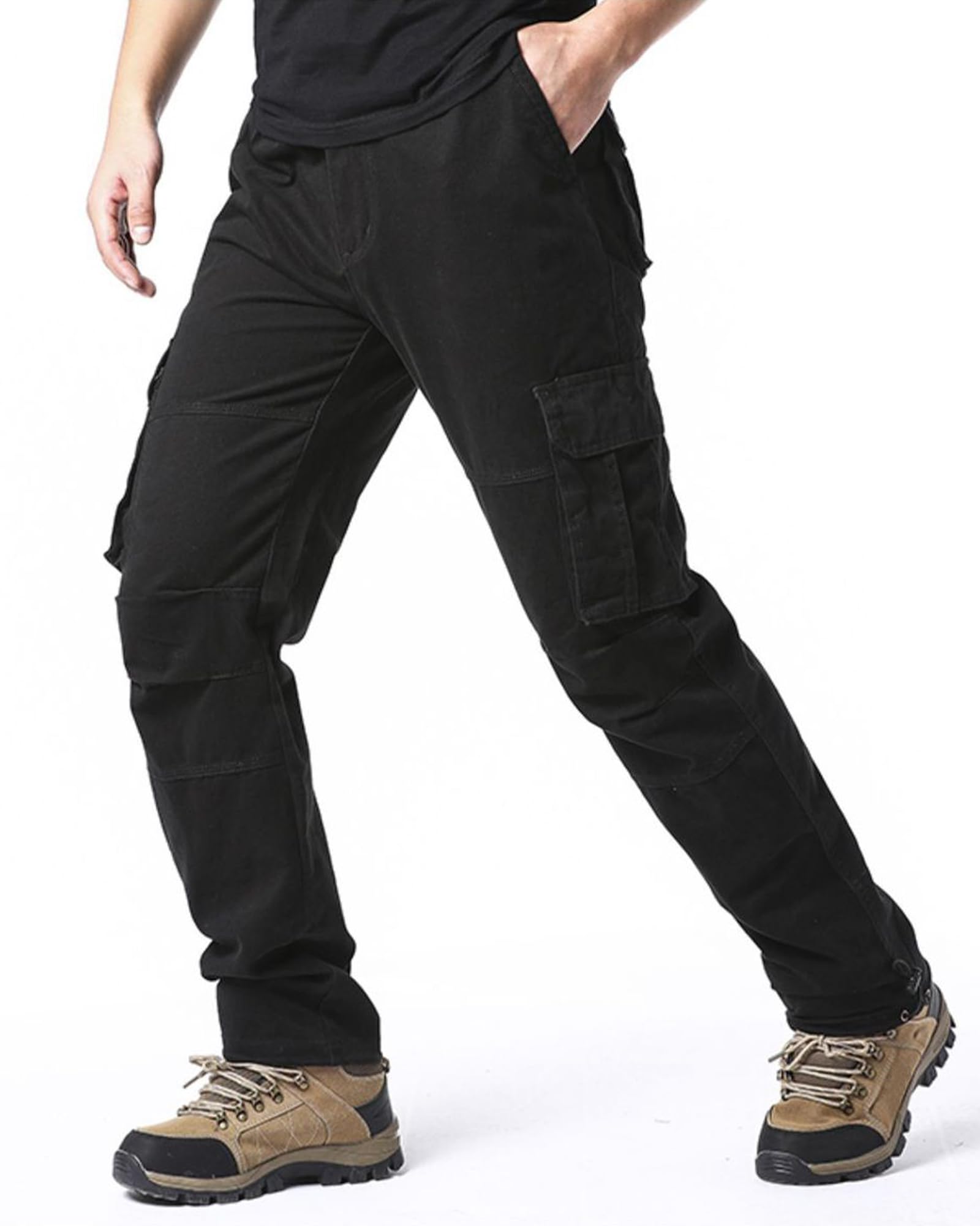 Pantalon Cargo Homme De Travail avec Plusieurs Poches avec Ceinture élastique