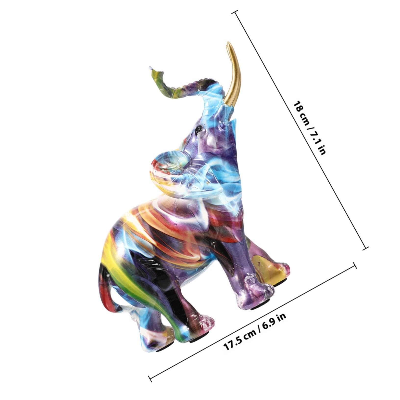 Mipcase Estatua de Elefante de Resina Artesanía Fina y Estilo Europeo Elegante para Decoración de Escritorio Interior para Oficina y Hogar