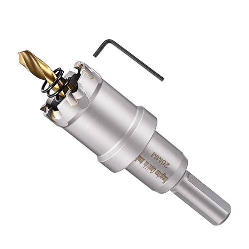 Miniatura 11 de METALLIXITY Kit de sierra perforadora de 1.732 in (1-47/64 pulgadas), cortador de agujeros de carburo de tungsteno con broca central, llave