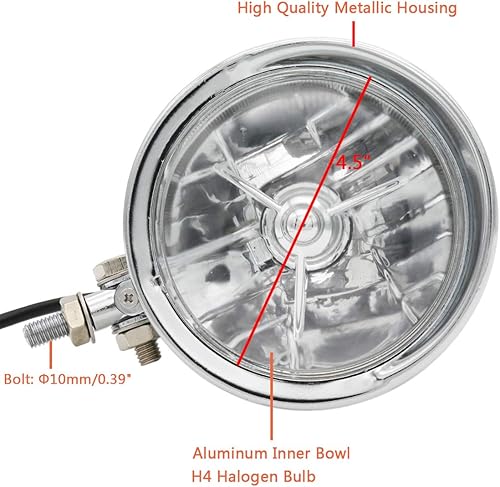 Miniatura 4 de FATECIM Faros delanteros de motocicleta de 4.5 pulgadas con visera Bullet 4 12 pulgadas lámpara universal para Harley Sportster XL Dyna Softail