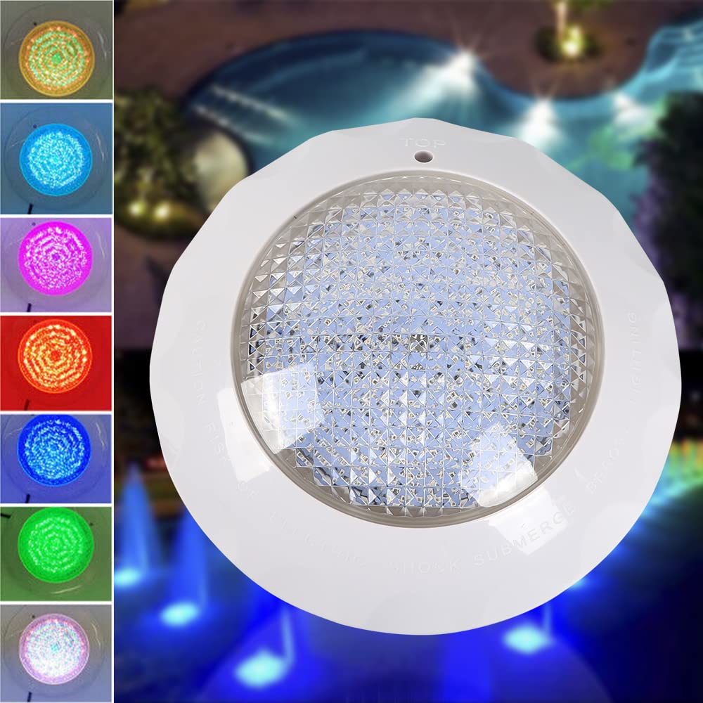 Projecteur LED RVB pour piscine sous-marine - Lumière encastrable - Étanche - Multicolore - Avec télécommande sans fil - Blanc - 12 V 45 W
