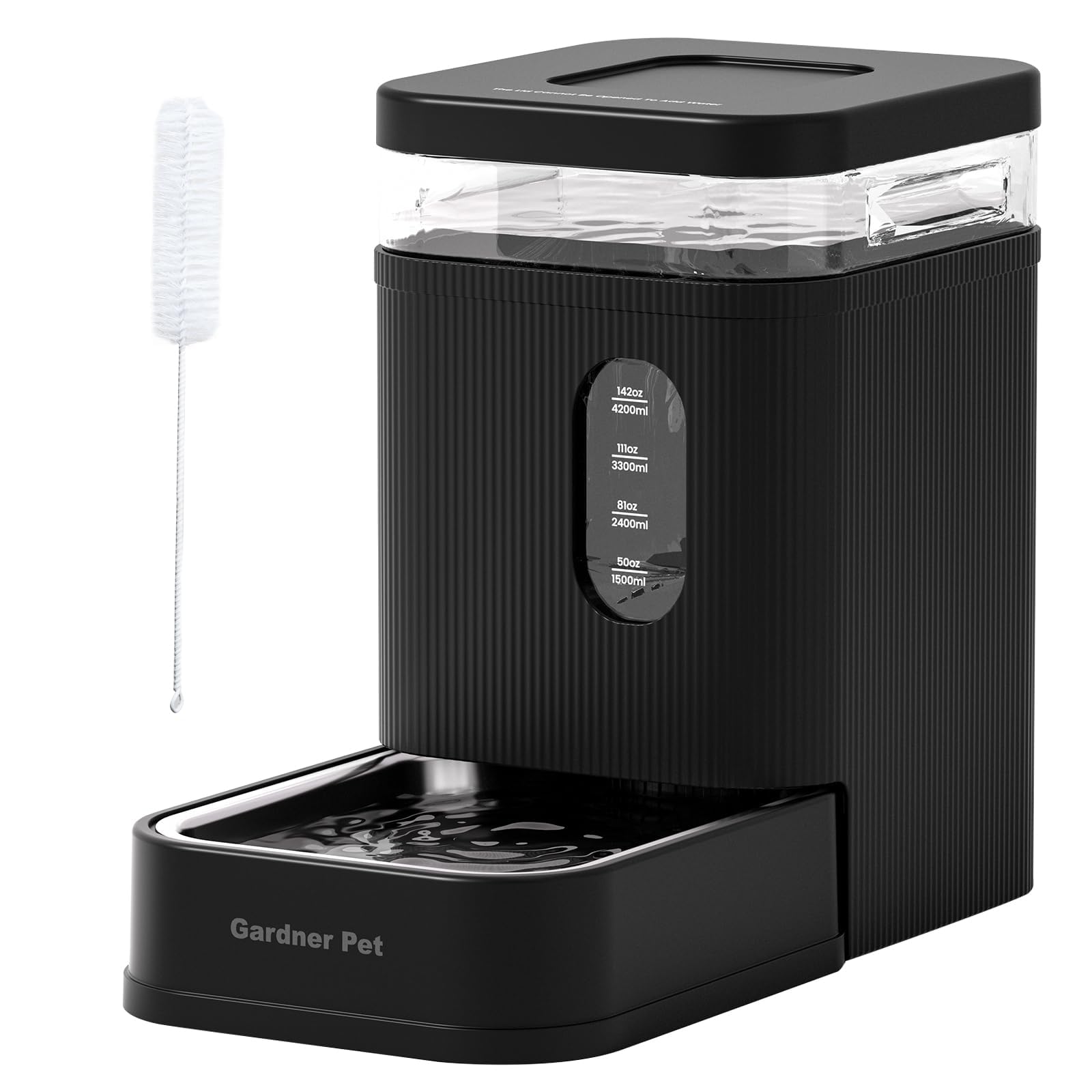 Gardner Pet distributore d'acqua automatico da 6,5L, abbeveratoio a gravità con ciotola in acciaio inossidabile, distributore di cibo per cani e gatti,BPA-free, senza elettricità, silenzioso
