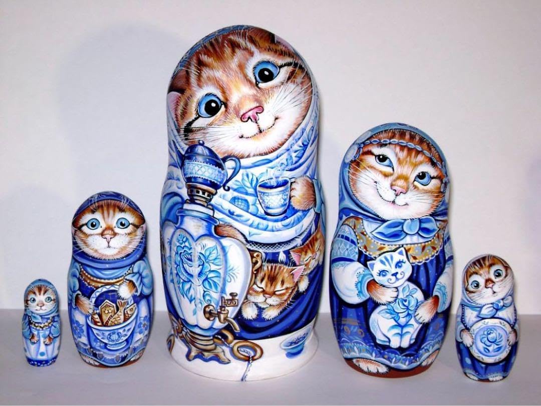 ロシア雑貨起き上がりこぼし 『雪娘』鹿マトリョーシカ イリーナ