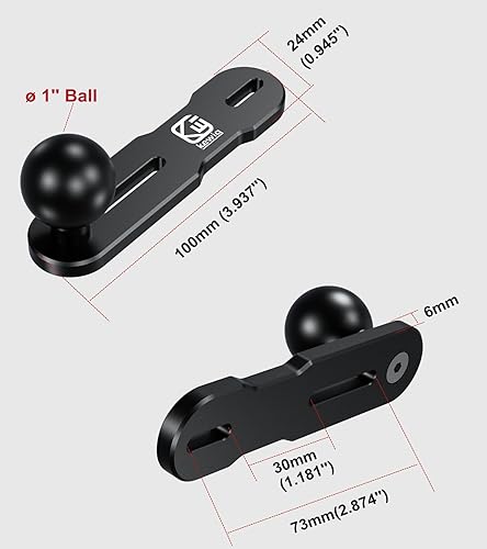 Miniatura 7 de BRCOVAN Base de montaje de aleación de aluminio con bola de TPU de 1 pulgada para freno de motocicleta/cubierta de depósito de embrague compatible