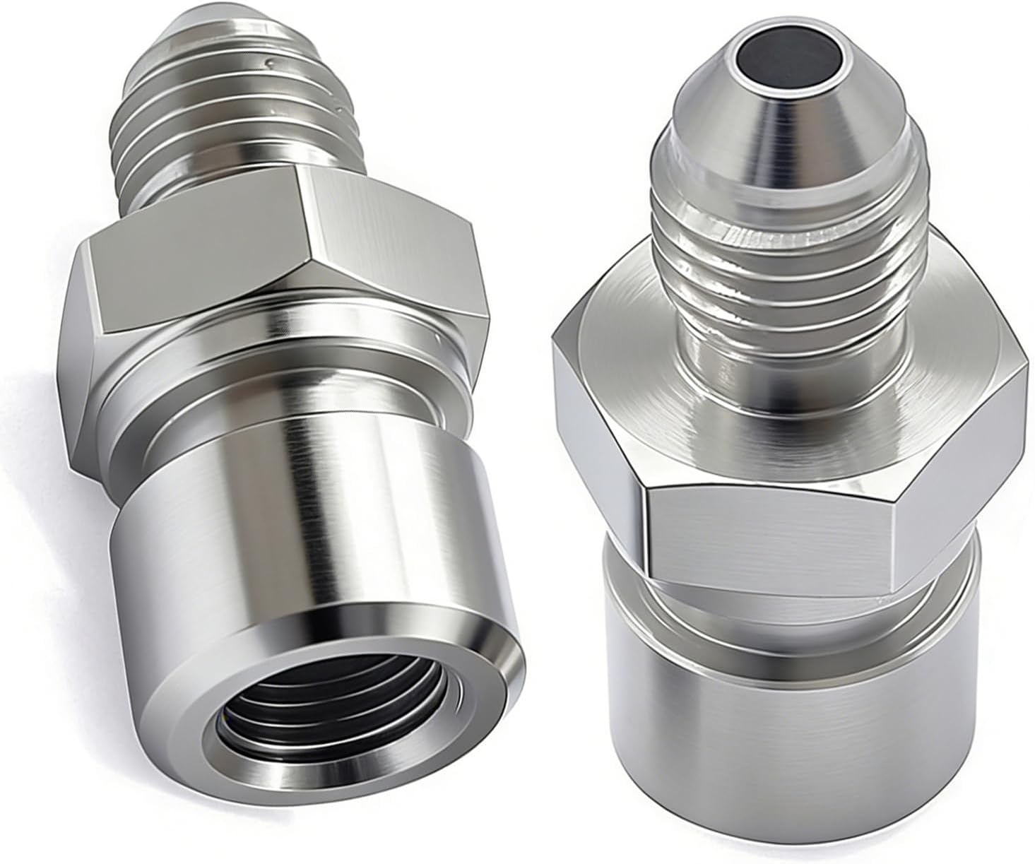 3AN Male to 3/8-24 3/16" Female Inverted Flare Brake Line Adapter Fitting Stainless Steel Pack of 2