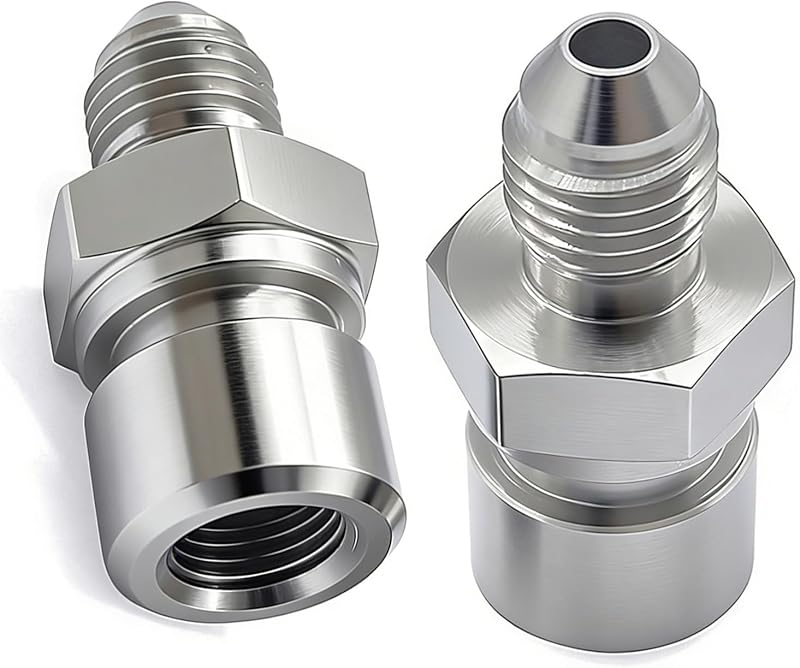 Adaptador de linha de freio 4AN macho para 3/8-24 3/16" fêmea Larlansz em aço inoxidável – Pacote com 2