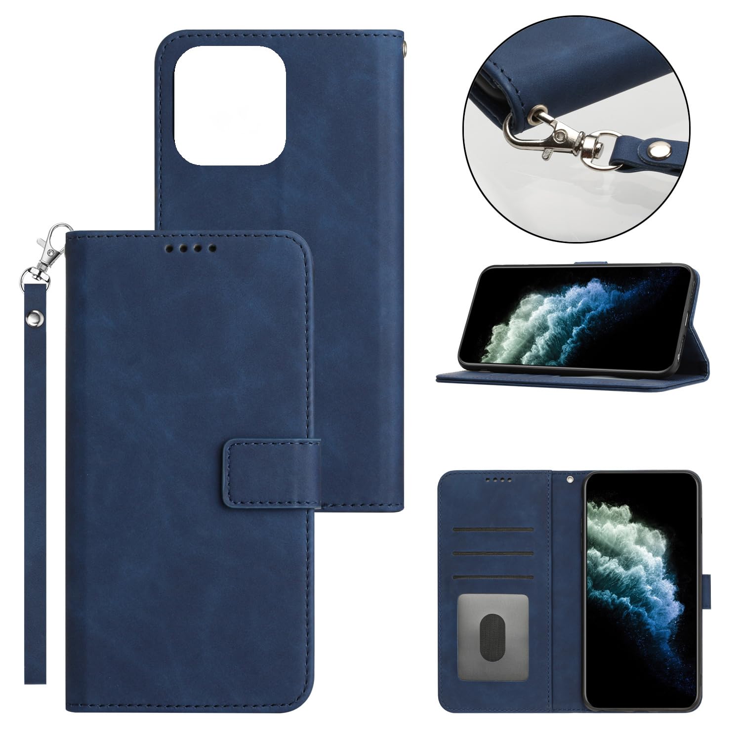 BEZ Cover Portafoglio In Similpelle Per Huawei P30 Pro - Custodia Con Porta Carte, Supporto E Chiusura Magnetica - Nero - 3