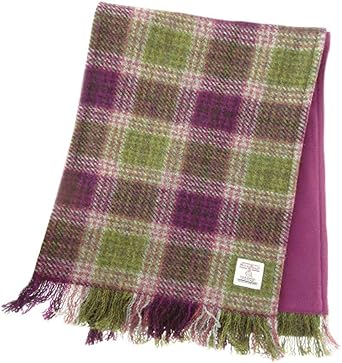 Harris Tweed Fleece Scarf Scottish Pure Wool Tartan Warm Winter Accessory