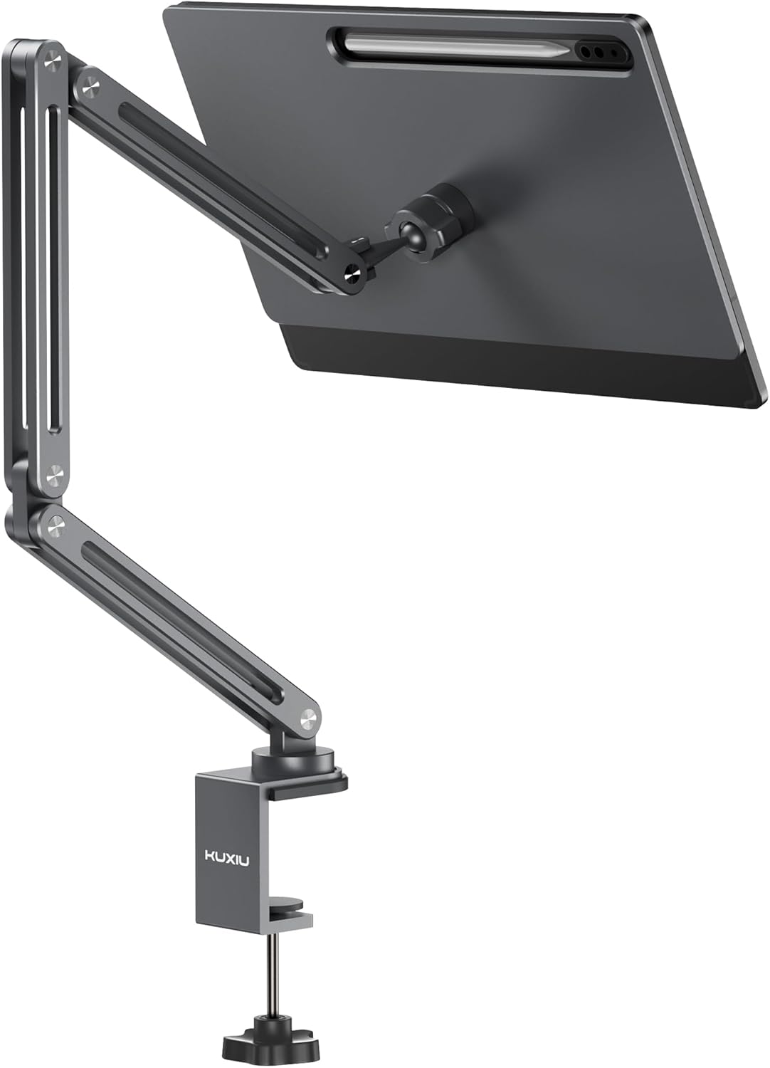 KU XIU Magnetic Stand for Samsung Galaxy Tab 12.4 inch, Foldable Adjustable Arm Mount for Desk, Aluminum Alloy Tablet Holder for Galaxy Tab S10 +/S9+/S9 FE+/S8+/S8+ 5G/S7+/S7 FE LTE