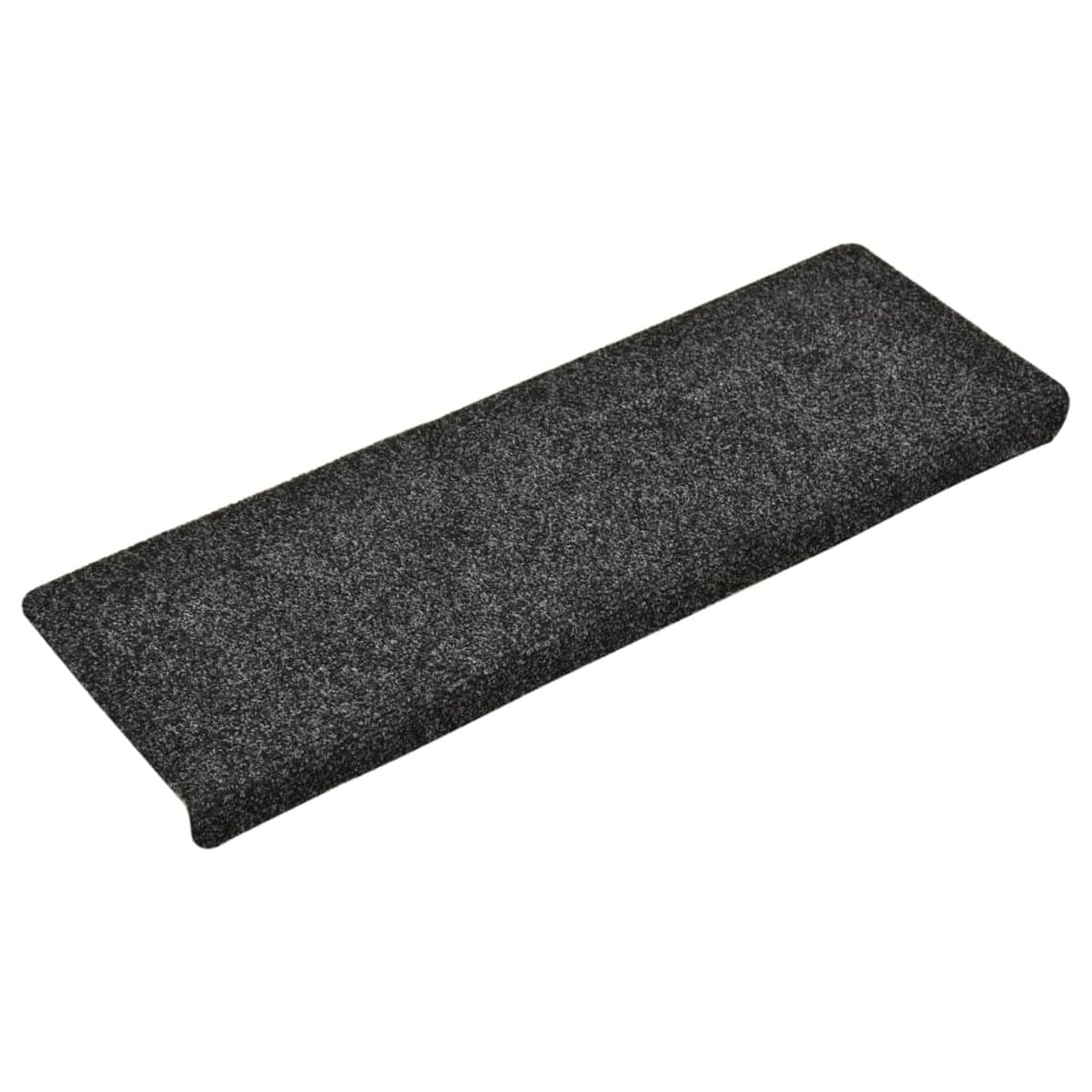 LAPOOH Treppenmatten 15 STK Stufenmatten, Treppenteppich, Treppenstufen Matten, Treppenschutz, Stufenteppich, Treppenstufenmatten, Nadelvlies 65x25 cm Grau