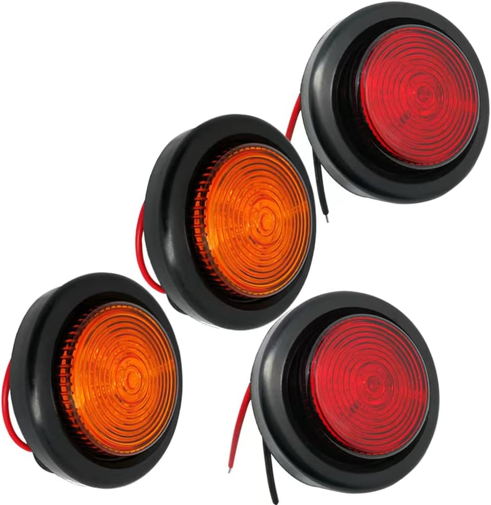 NEW SUN 4PCs 2" Round 9 LED Trailer LED Clearance Lights Trailer Side