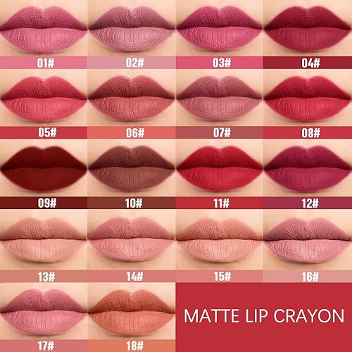 Miniatura 3 de BINGBRUSH Juego de 3 lápices labiales mate de larga duración, delineador de labios suave con sacapuntas incorporado, lápiz labial para maquillaje,